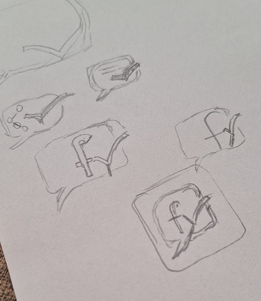 handgezeichnete Grobentwürfe